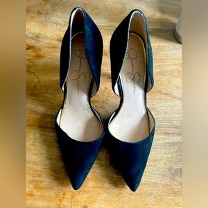 Black 4” Suede Jessica Simpson D’Orsay Pump S8.5 W